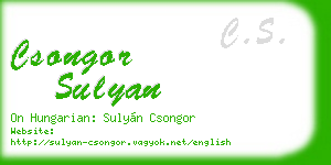 csongor sulyan business card